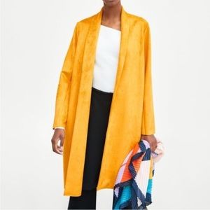 Zara yellow suede coat (L)